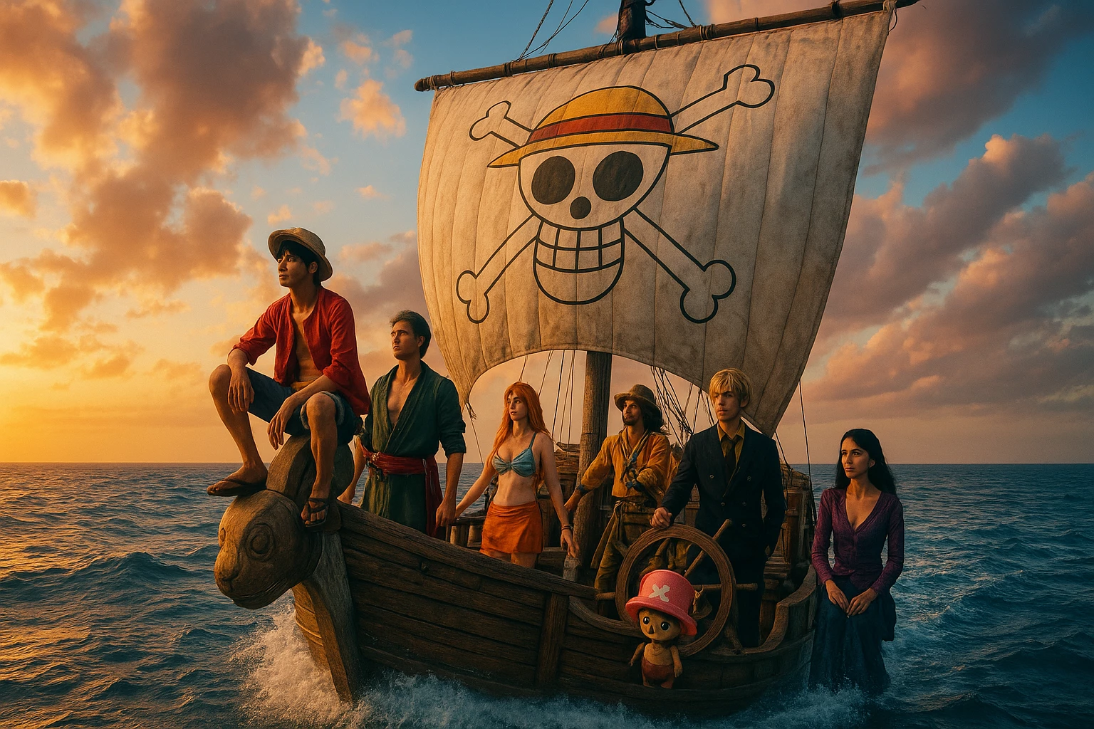 One Piece Season 2 Live Action Straw Hats Sailing