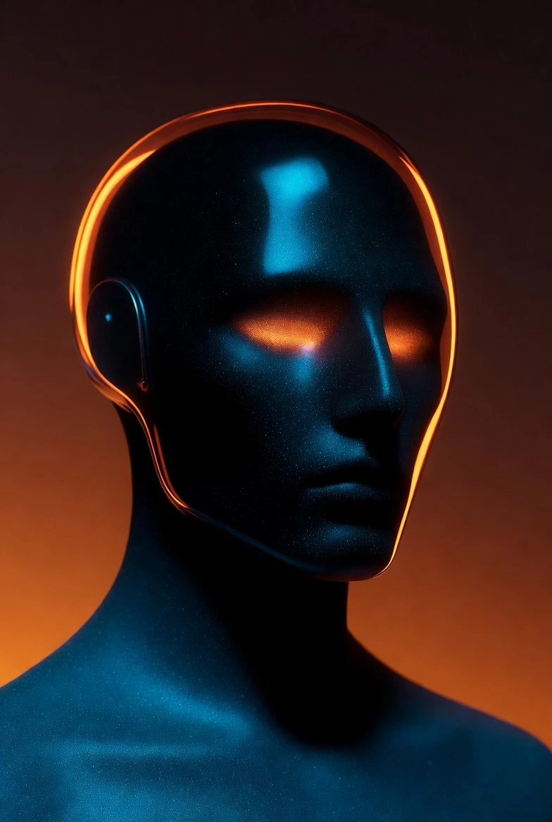 Une Photographie De Studio Cinematographique D Une Figure Humanoide Elancee Et