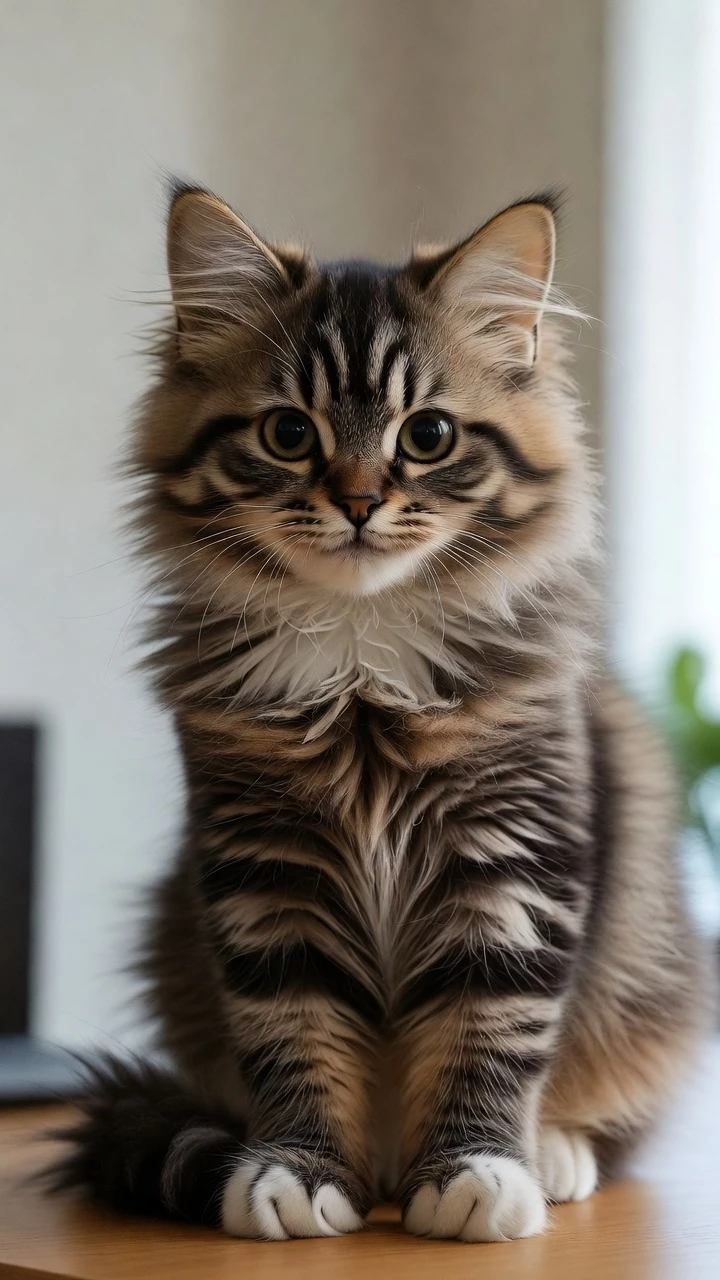 Chaton Tigre Pelage Doux Mobile