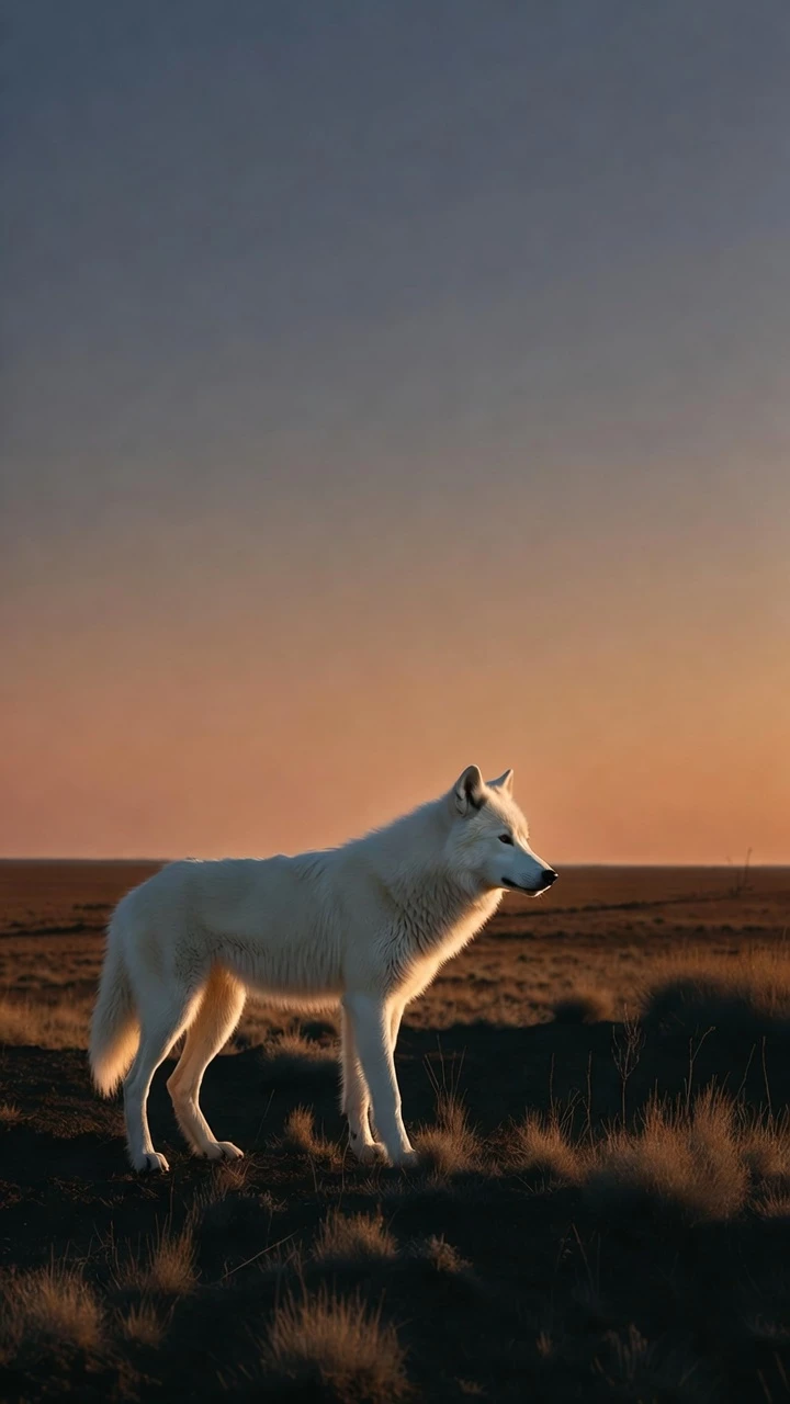 Un Loup Blanc Dans Un Vaste Environnement