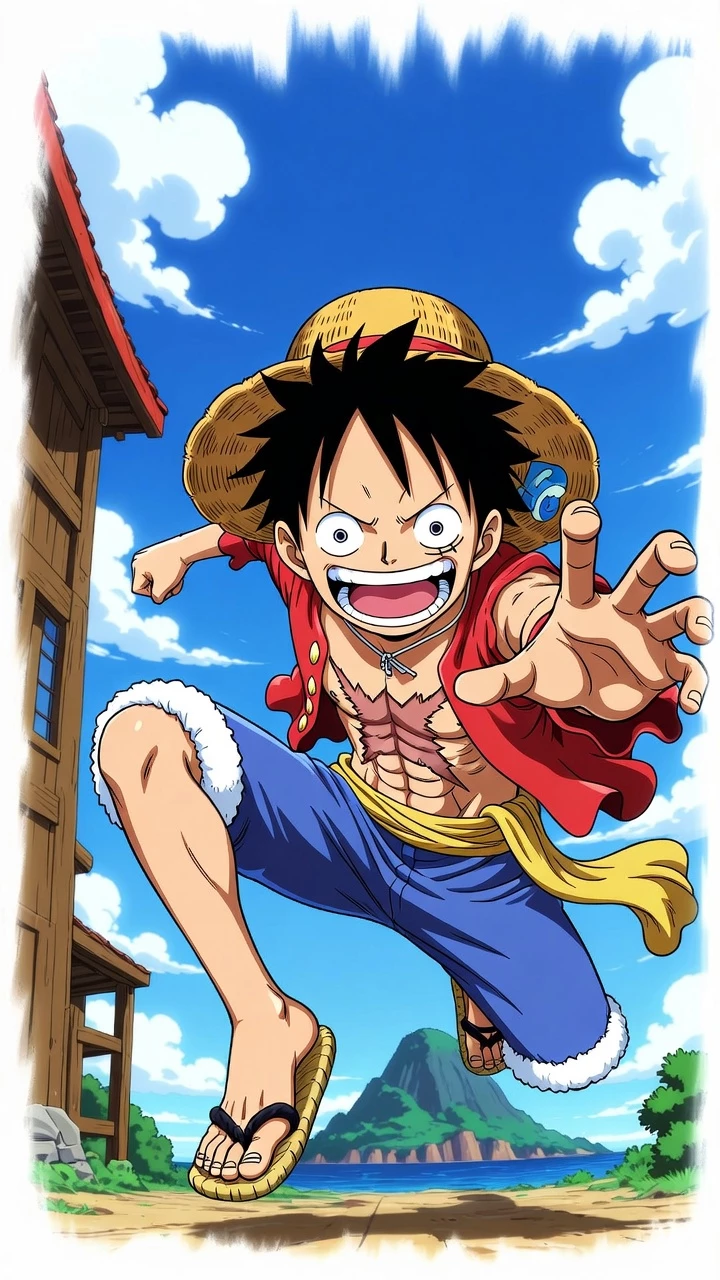 Anime Personnage Onepiece Chapeau Paille Aventure Mobile