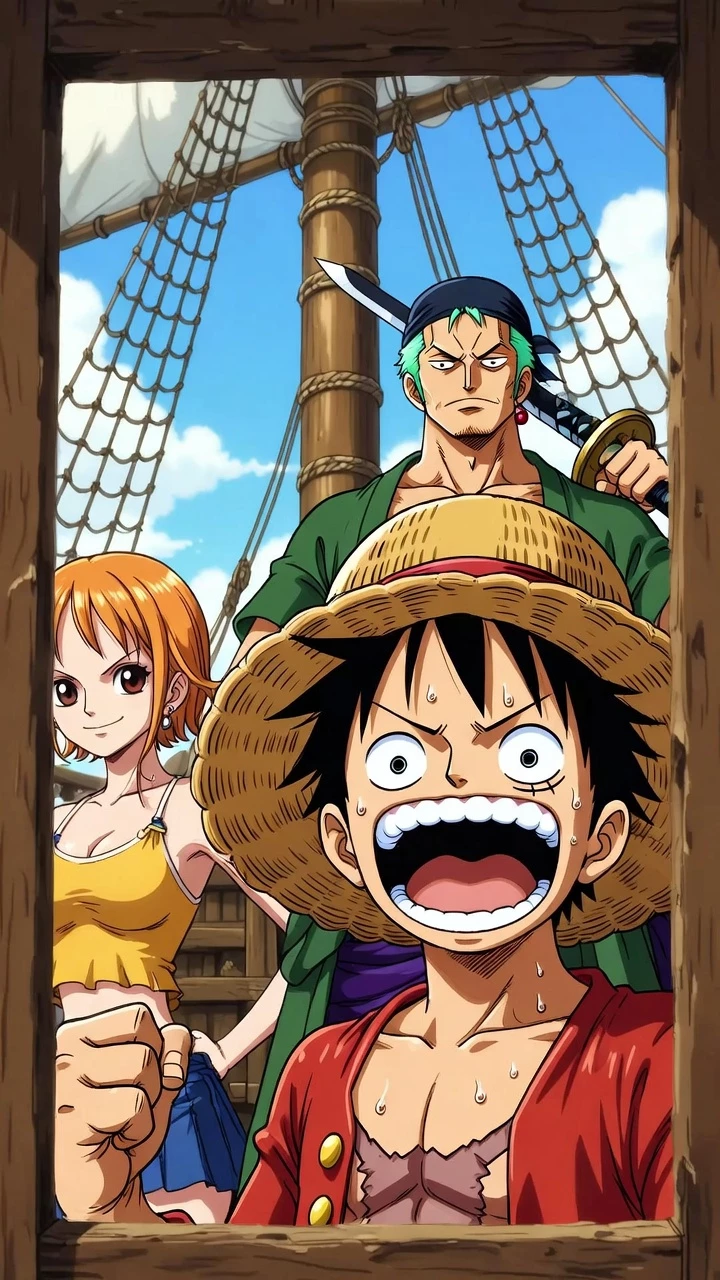 Anime Personnages Onepiece Navire Aventure Mobile
