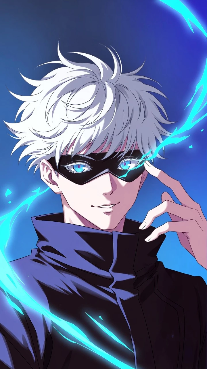 Gojo Satoru Masque Aura Bleue Mobile