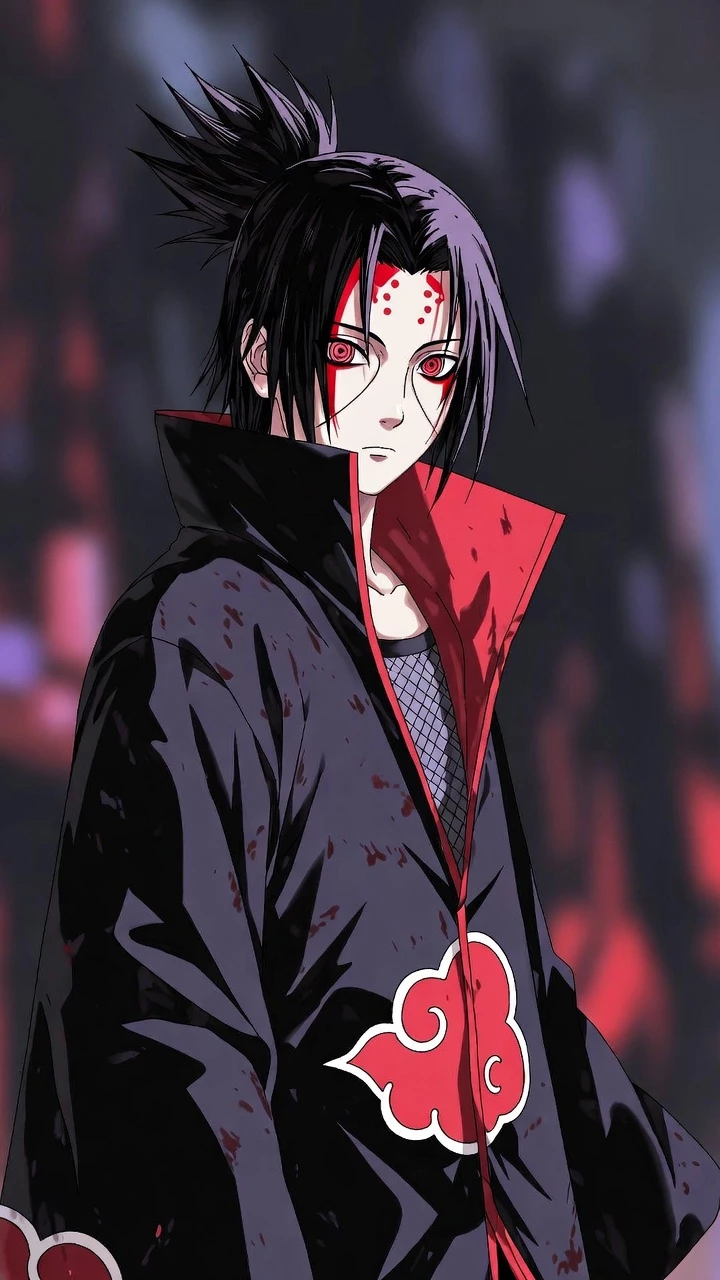 Itachi Uchiha Cape Noire Yeux Rouges Mobile