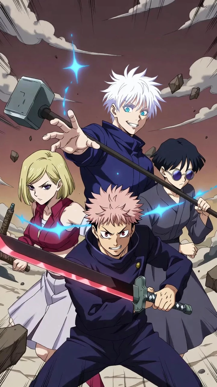 Jujutsu Kaisen Combat Armes Nuages Mobile