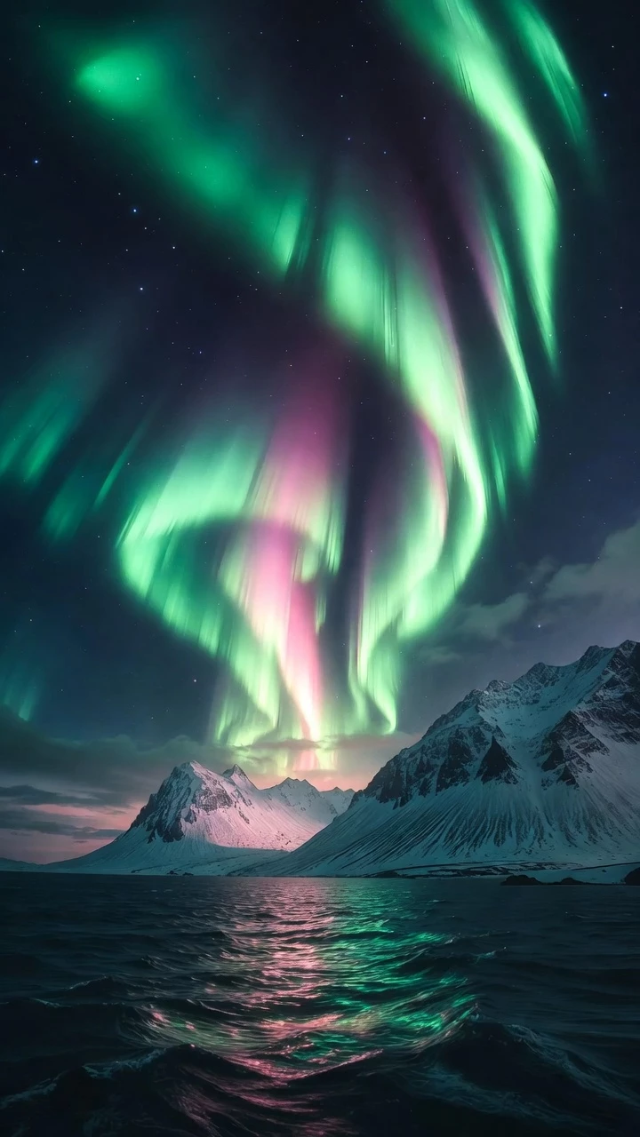 Fonds D Ecran Nature Et Paysages Aurores Boreales Dansant Dans Le Ciel Nocturne