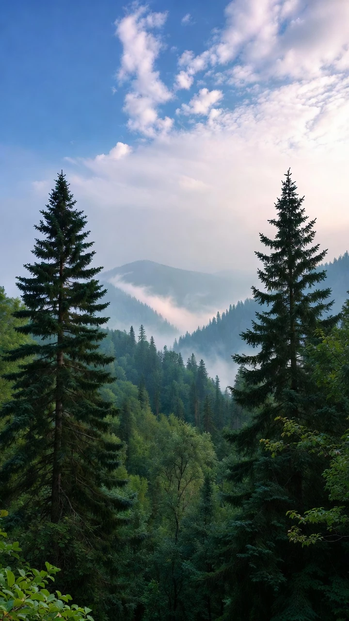 Une Photographie D Une Foret Dense Avec De Grands Arbres A Feuillage Persistant