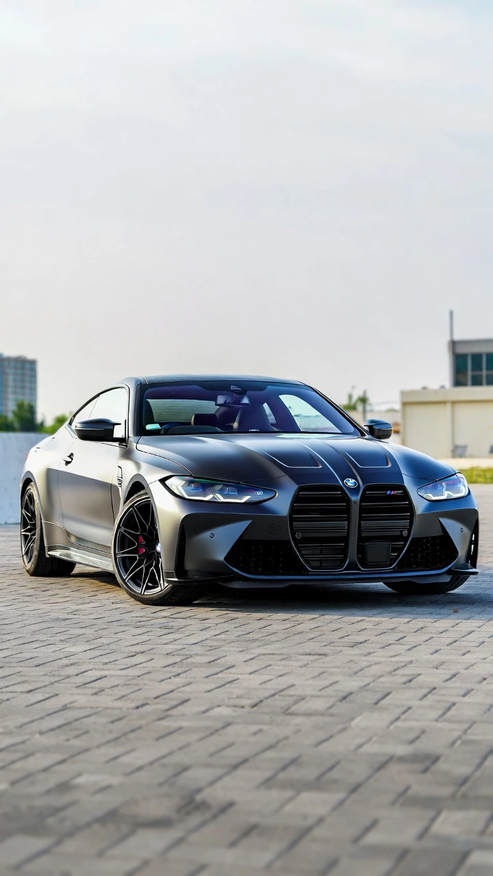 Bmw M4 Voiture Sport Grise Urbaine Design Mobile