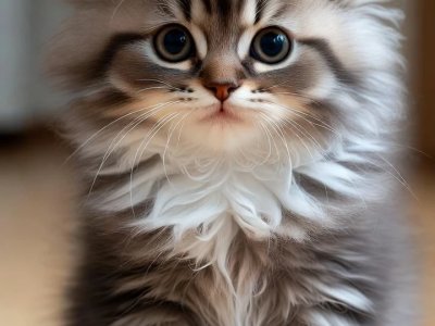 Chaton Duvet Gris Blanc Regard Mobile