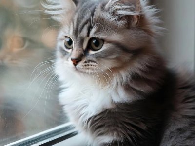 Chaton Gris Fenetre Lumiere Douce Mobile