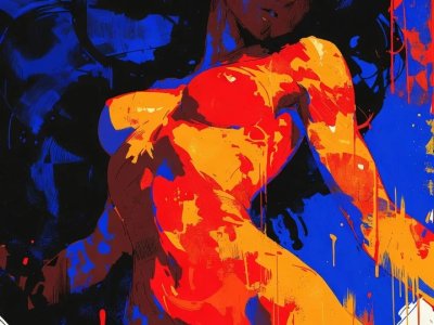 A Digital Art Illustration Saturated Aesthetic Featuring A Central Subject