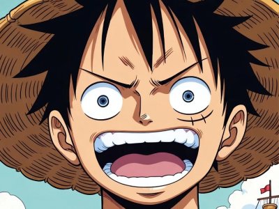 Anime Personnage Onepiece Chapeau Paille Sourire Mobile