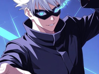 Gojo Satoru Cheveux Blancs Eclairs Mobile