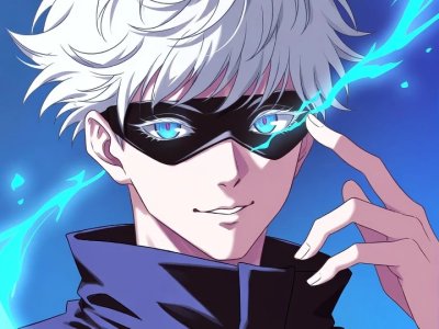 Gojo Satoru Masque Aura Bleue Mobile