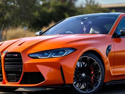 Bmw M4 Voiture Sport Orange Route Ciel Mobile