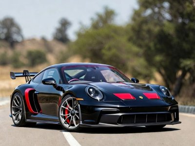 Porsche 911 Gt3 Voiture Sport Noire Rouge Route Mobile