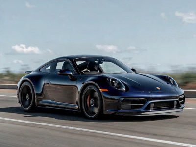 Porsche 911 Voiture Sport Noire Autoroute Vitesse Mobile