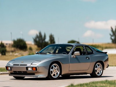 Porsche 924 Grise Rond Point